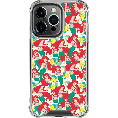 Disney The Little Mermaid Ariel and Flounder Pattern iPhone 15 Pro Clear Case